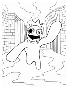 Desenho de Azul Babão Desenho Colorir Imprimir 03