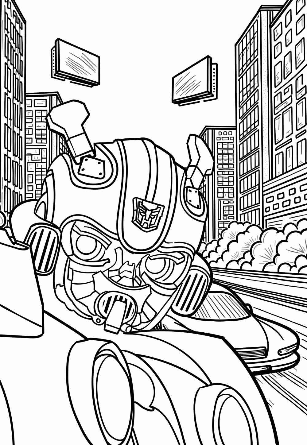 Desenho de Bumblebee Desenho Colorir Imprimir 08