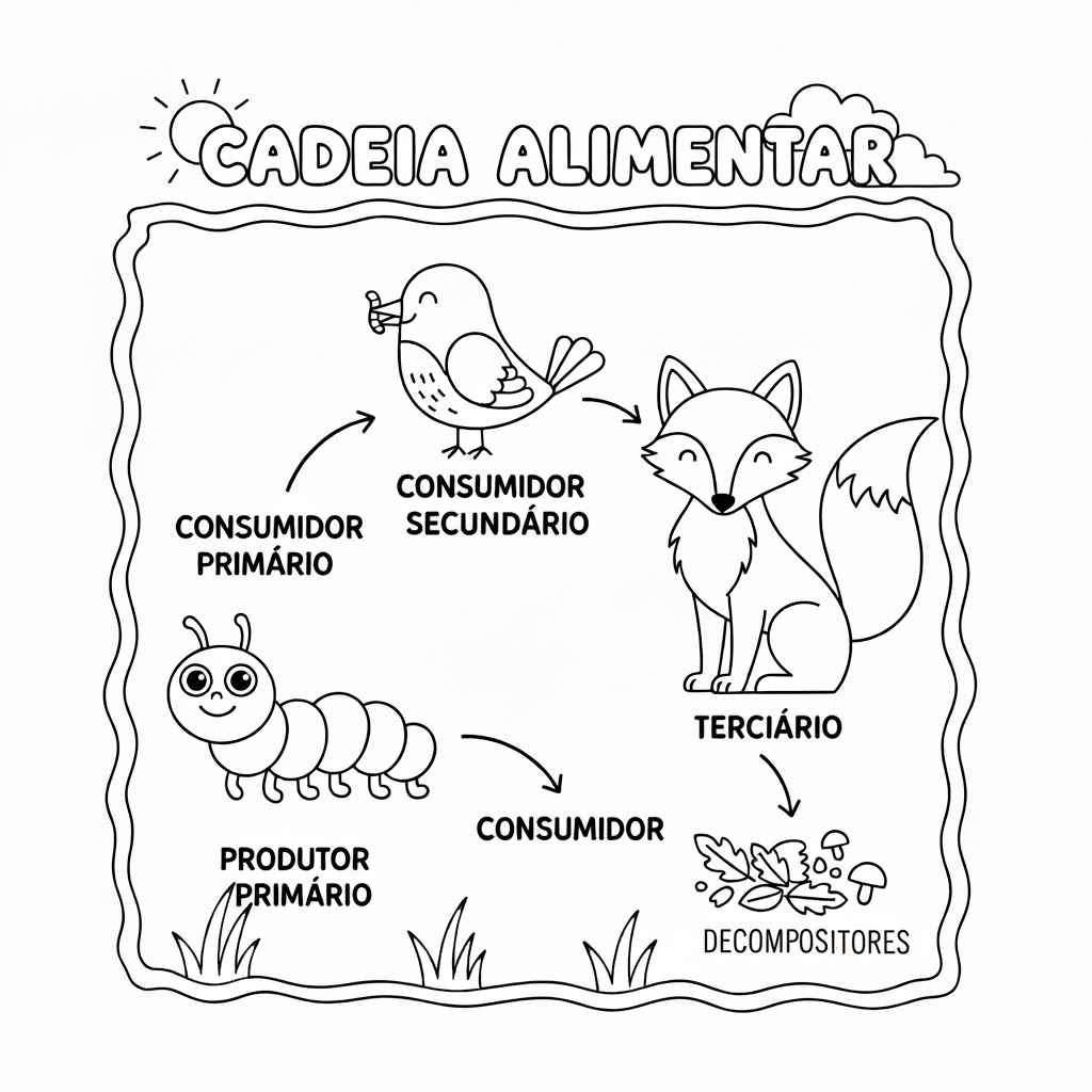 Desenho de Cadeia Alimentar Desenho Colorir Imprimir 05