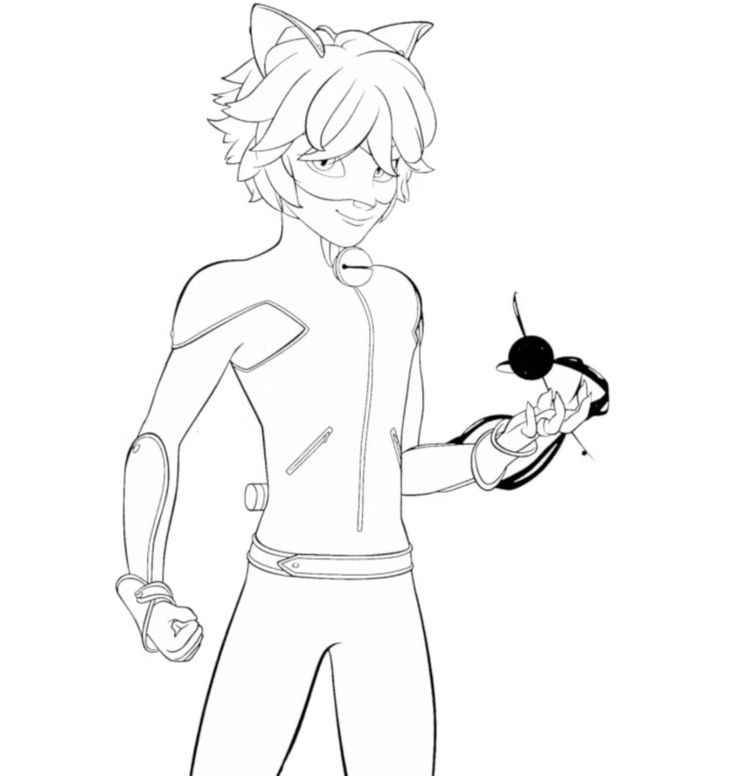 Desenho de Cat Noir Desenho Colorir Imprimir 01