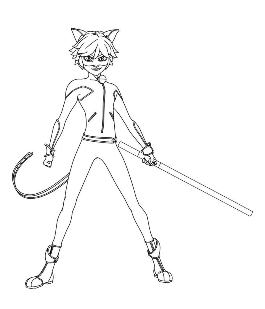 Desenhos do Cat Noir para Imprimir e Colorir