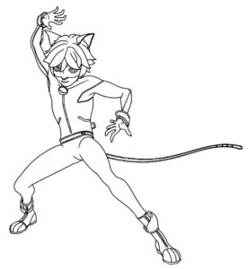 Desenho de Cat Noir Desenho Colorir Imprimir 14
