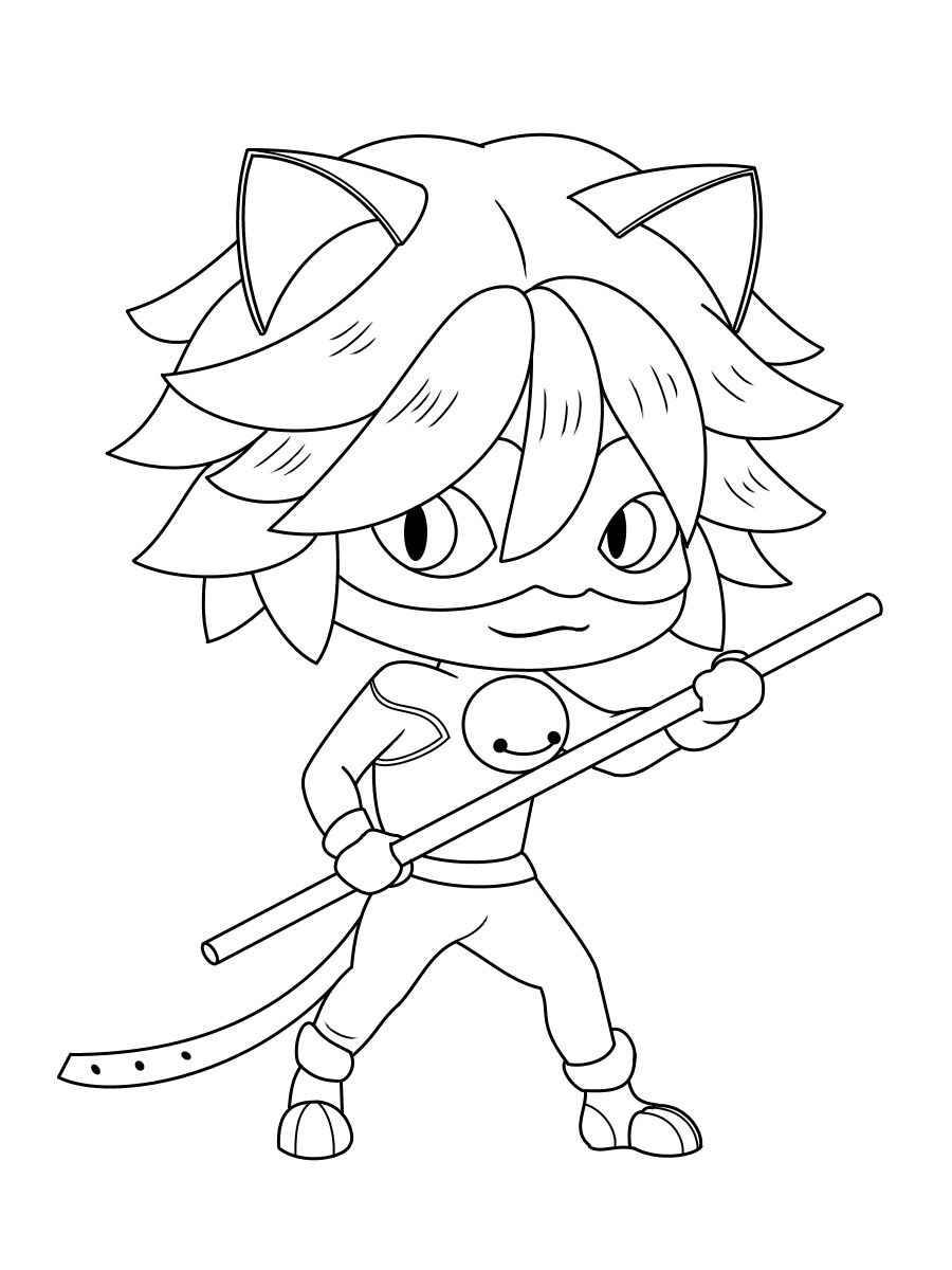 Desenho de Cat Noir Desenho Colorir Imprimir 22