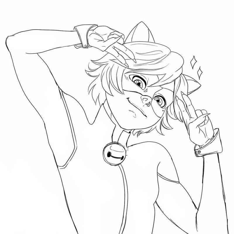 Desenho de Cat Noir Desenho Colorir Imprimir 23
