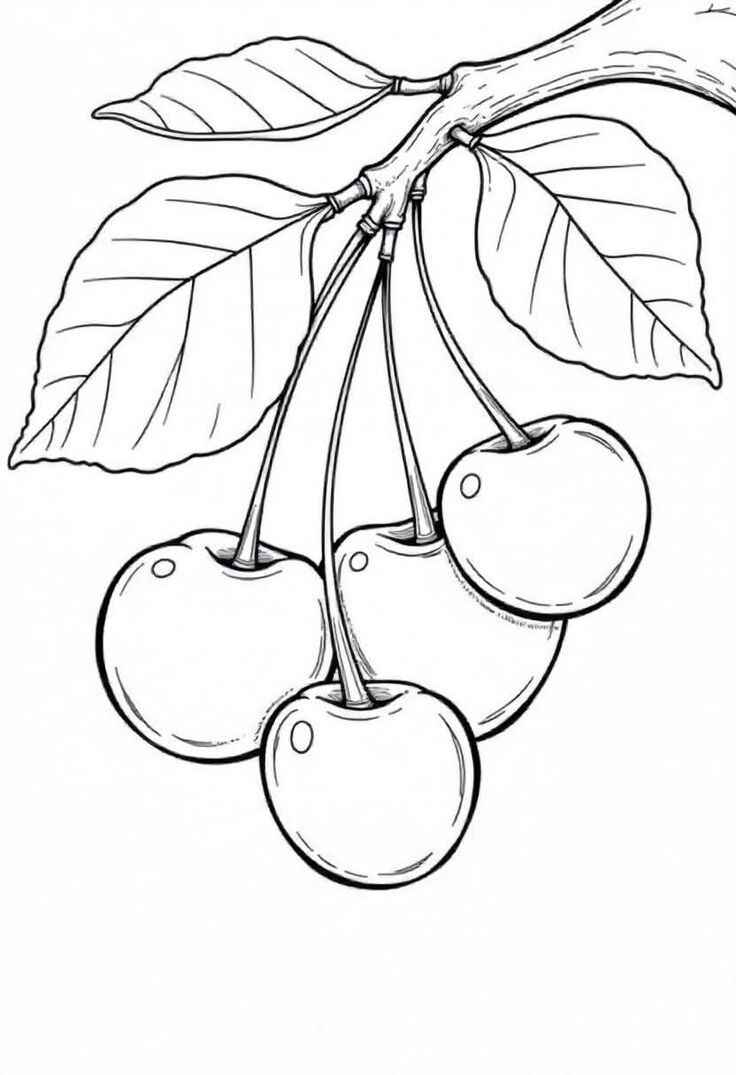 Desenho de Cereja Desenho Colorir Imprimir 01