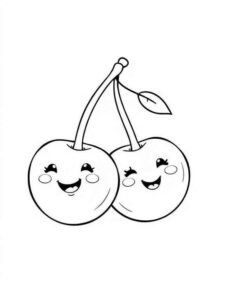 Desenho de Cereja Desenho Colorir Imprimir 02