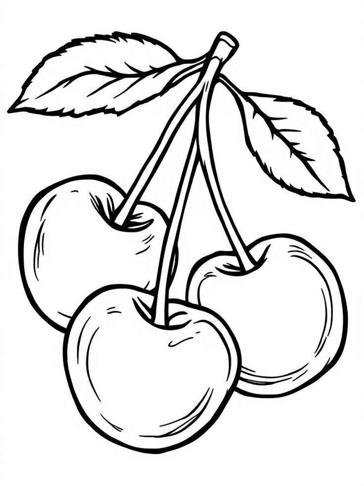 Desenho de Cereja Desenho Colorir Imprimir 07