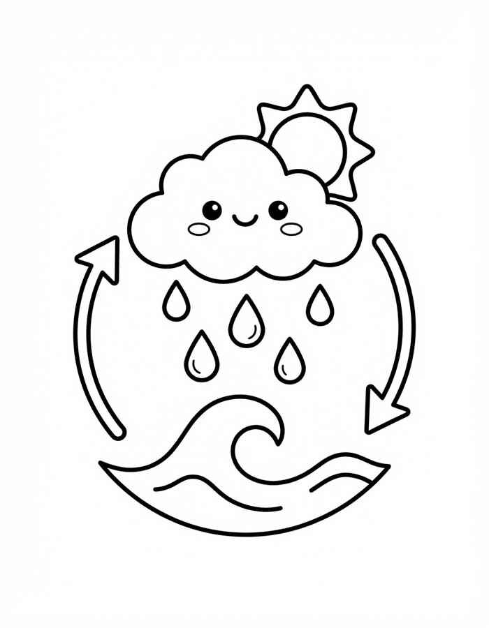 Desenho de Ciclo Da Agua Desenho Colorir Imprimir 10