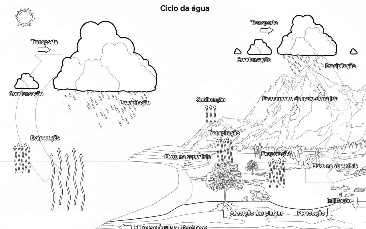 Desenho de Ciclo Da Agua Desenho Colorir Imprimir 6