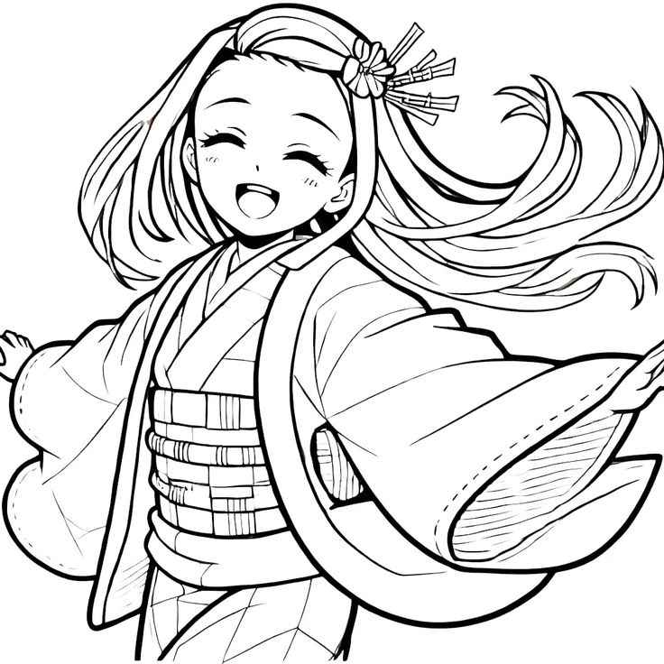 Desenho de Nezuko Desenho Colorir Imprimir 01