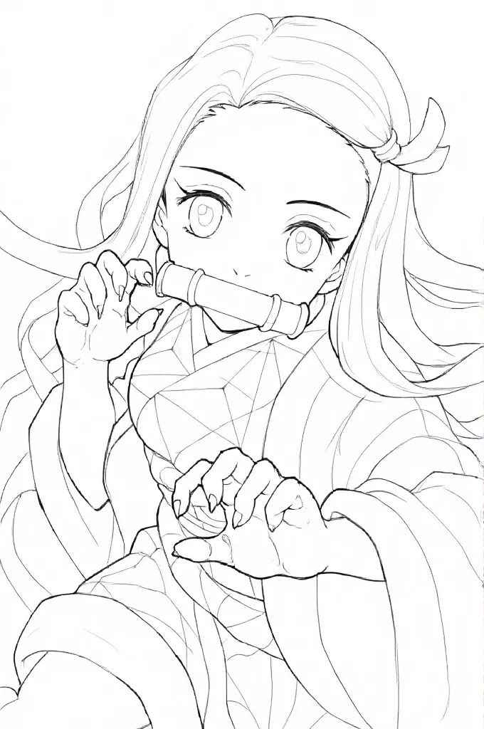 Desenho de Nezuko Desenho Colorir Imprimir 07