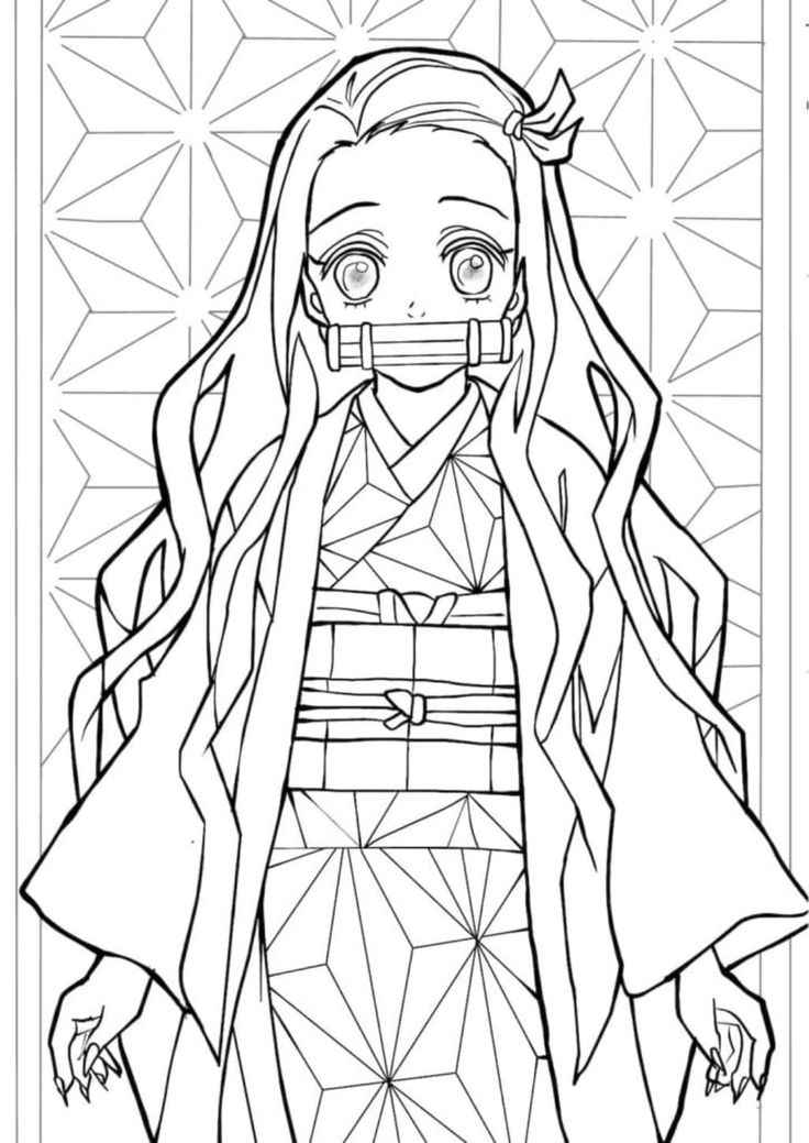 Desenho de Nezuko Desenho Colorir Imprimir 09
