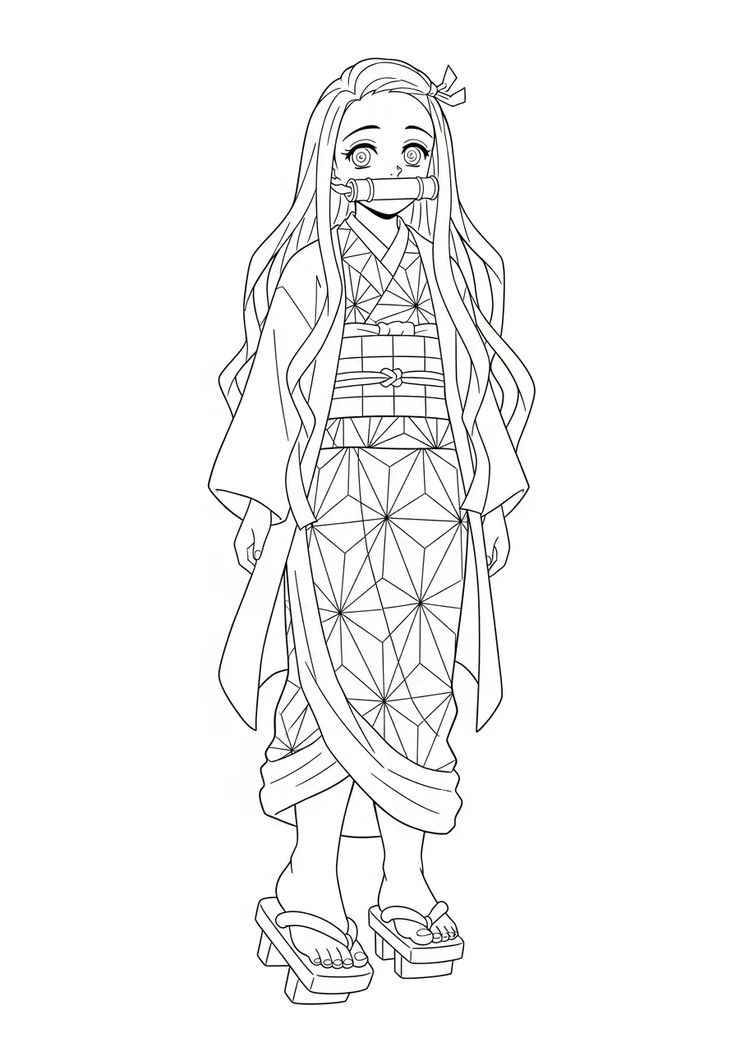 Desenho de Nezuko Desenho Colorir Imprimir 10
