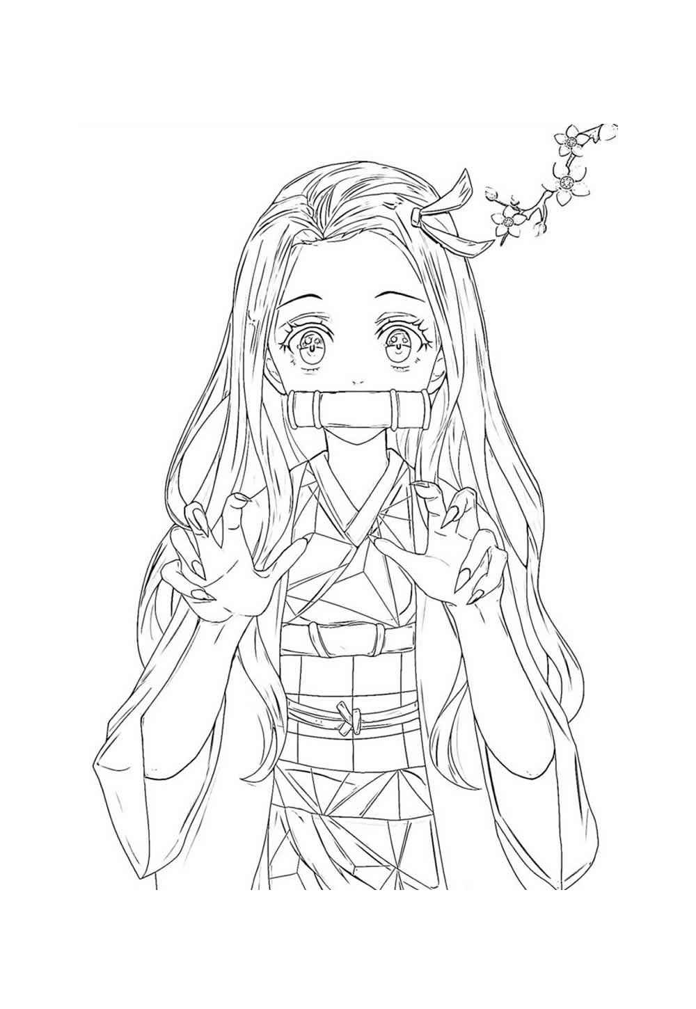 Desenho de Nezuko Desenho Colorir Imprimir 13