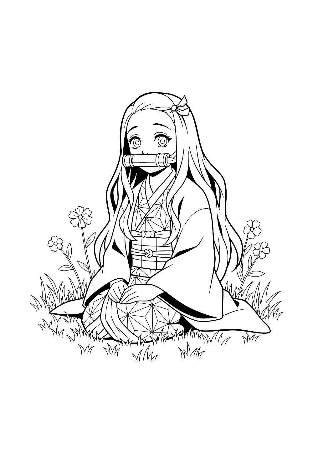 Desenho de Nezuko Desenho Colorir Imprimir 16