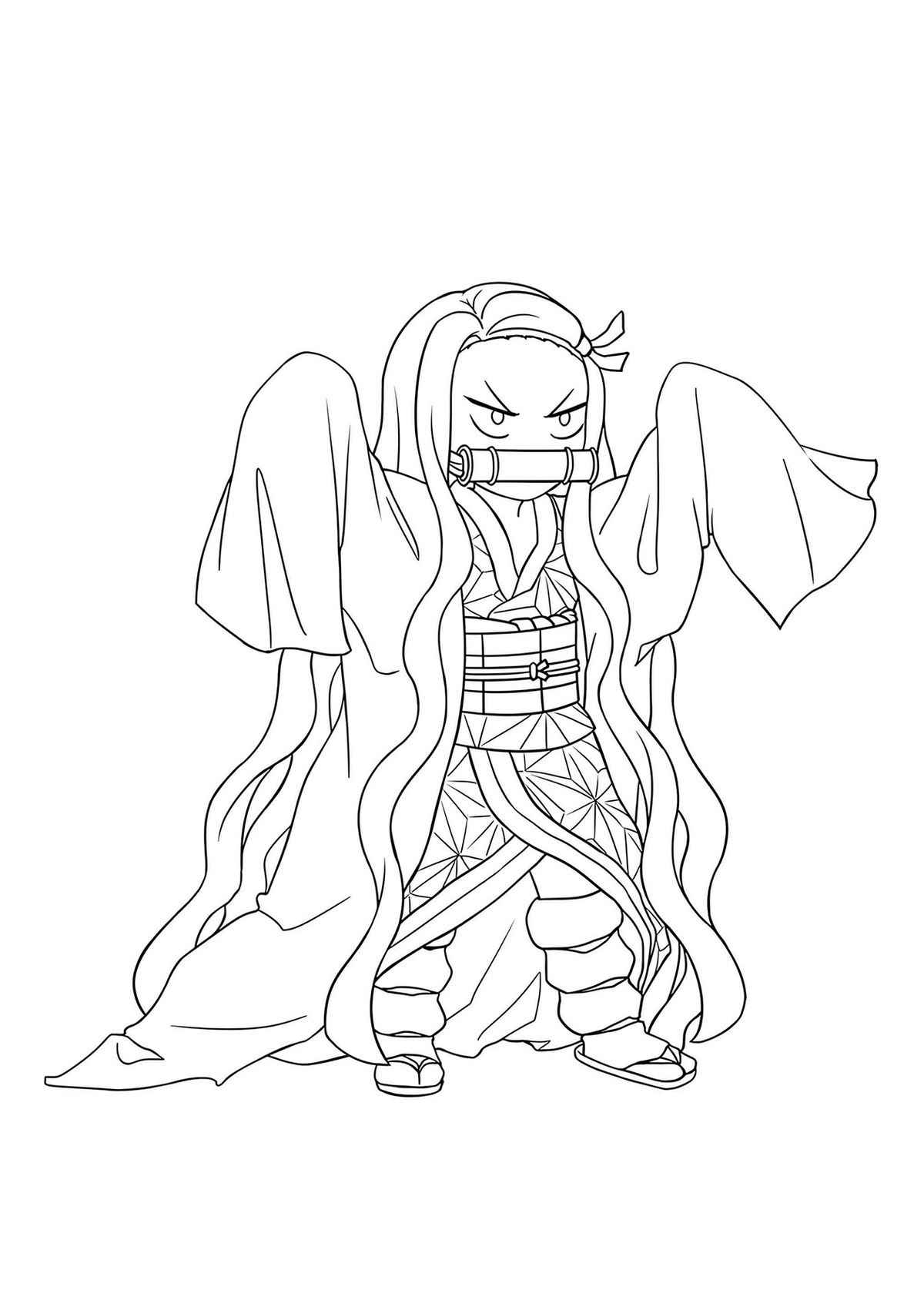 Desenho de Nezuko Desenho Colorir Imprimir 19