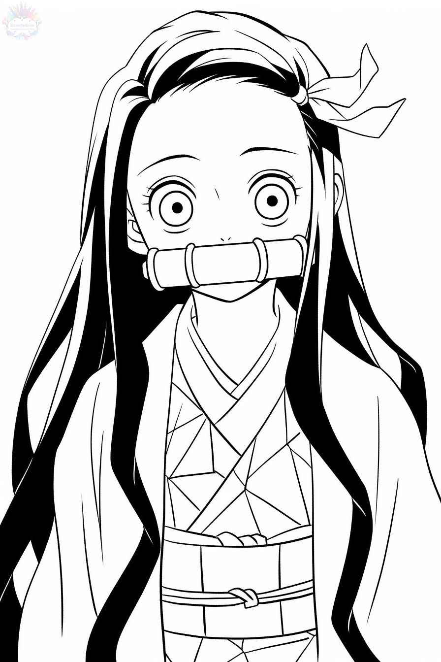 Desenho de Nezuko Para Colorir 00001