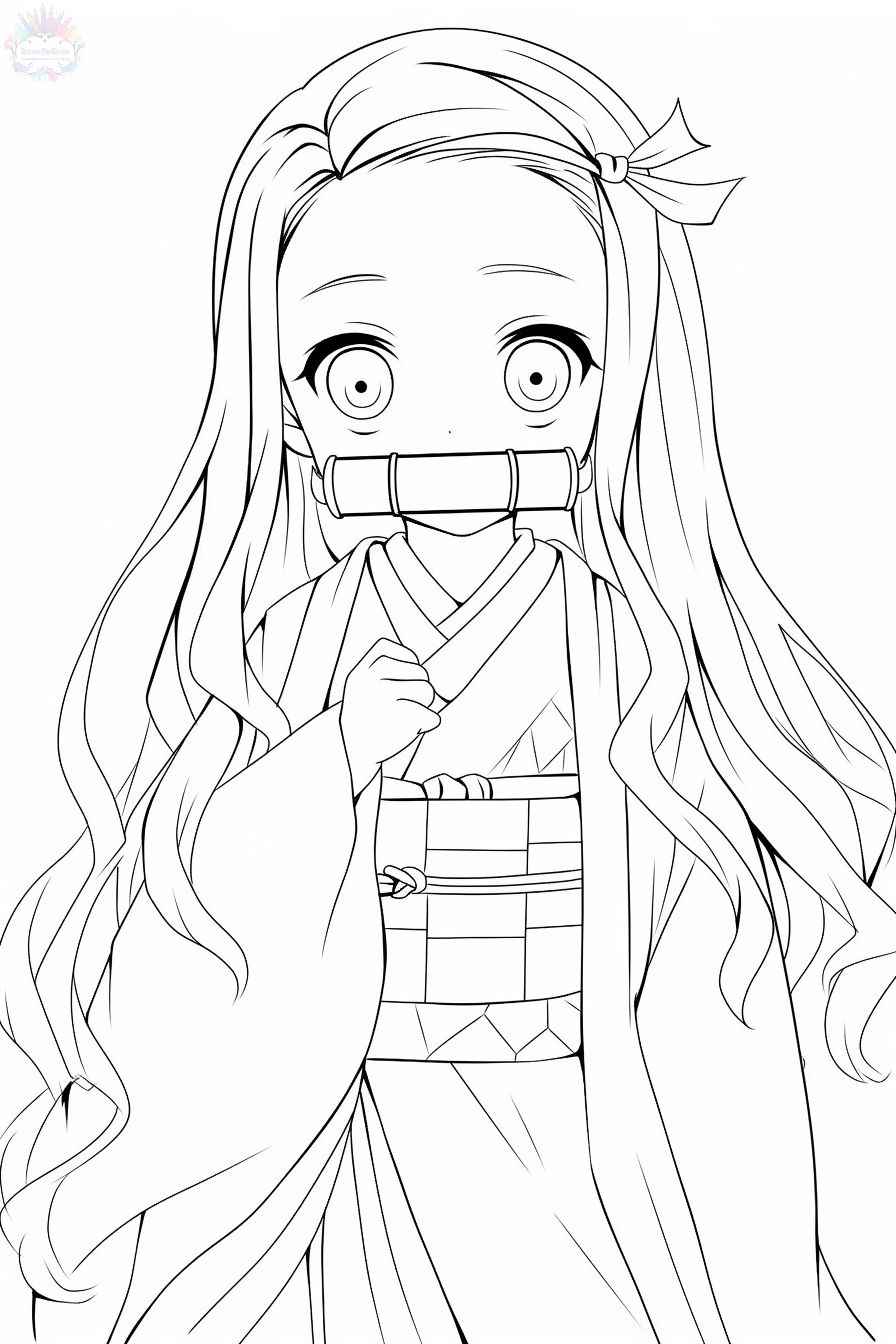 Desenho de Nezuko Para Colorir 00007