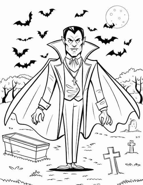 Desenho de Vampiro Desenho Colorir Imprimir 04