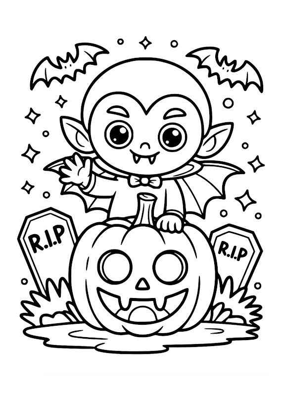 Desenho de Vampiro Desenho Colorir Imprimir 08