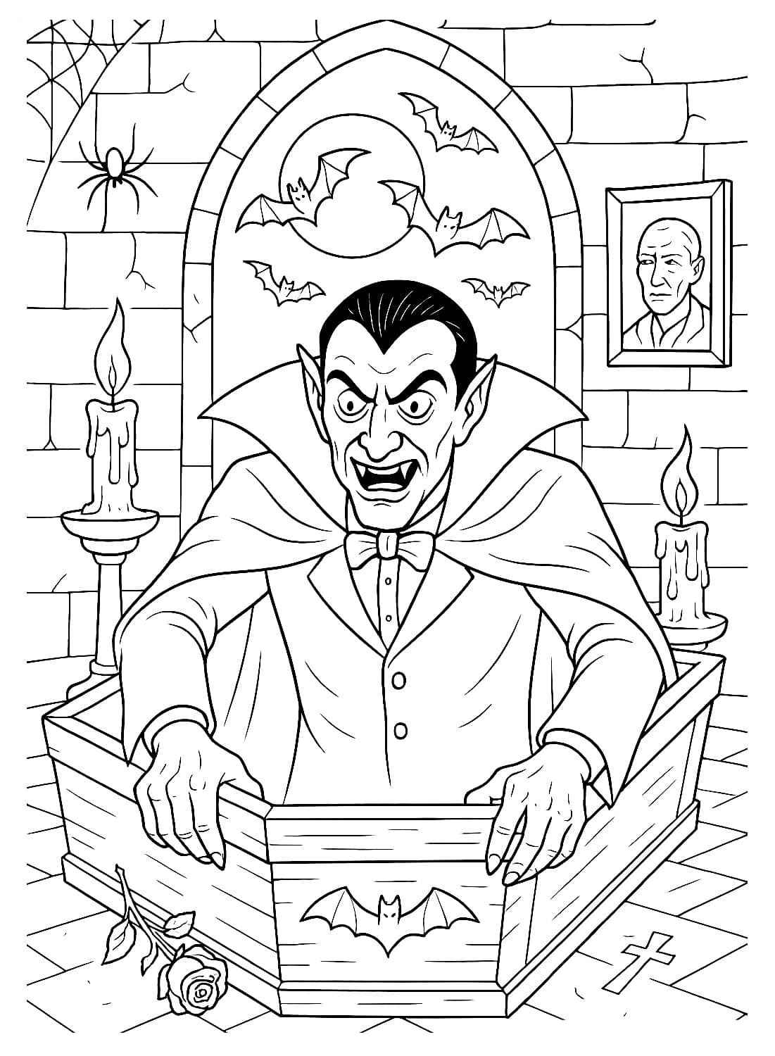 Desenho de Vampiro Desenho Colorir Imprimir 09