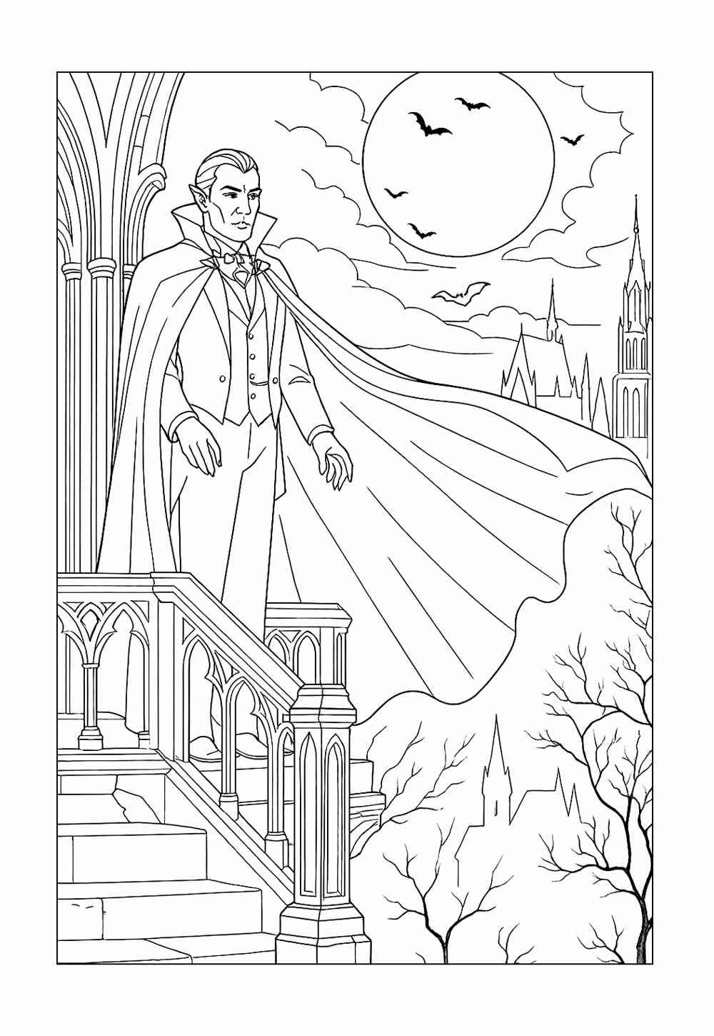 Desenho de Vampiro Desenho Colorir Imprimir 27