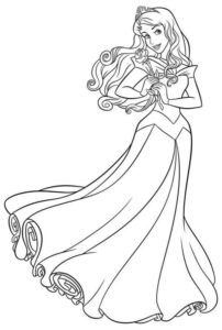 Desenho de Aurora Bela Adormecida Desenho Colorir Imprimir 04