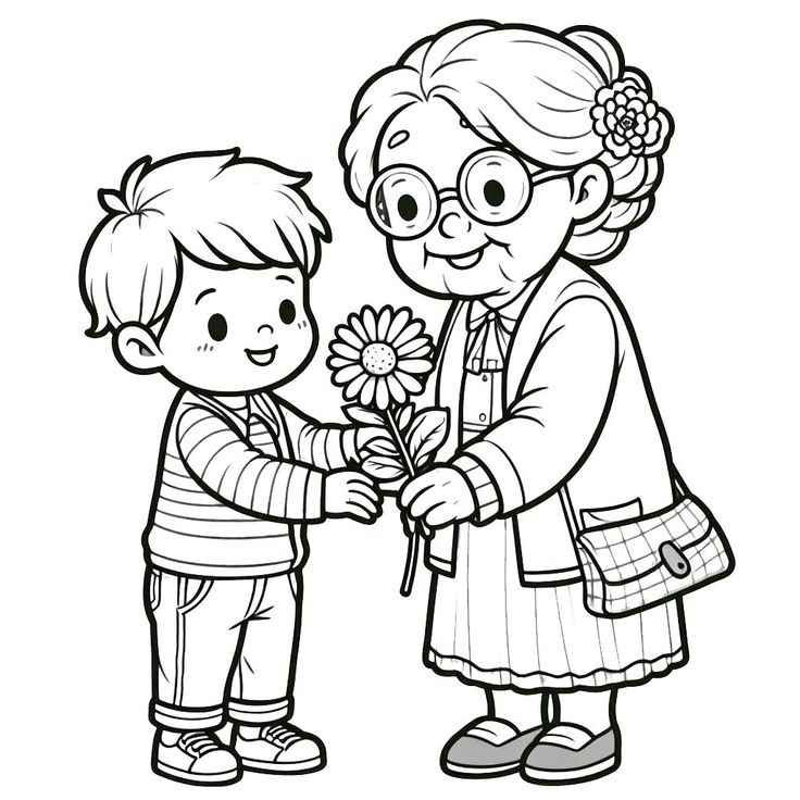 Desenho de Avos Desenho Colorir Imprimir 01