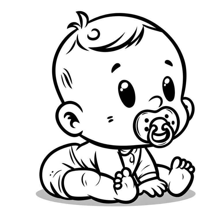 Desenho de Chupeta Desenho Colorir Imprimir 01