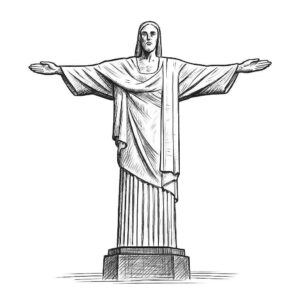 Desenho de Cristo Redentor Desenho Colorir Imprimir 03