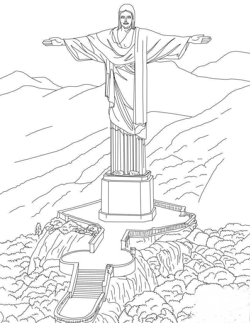 Desenho de Cristo Redentor Desenho Colorir Imprimir 07