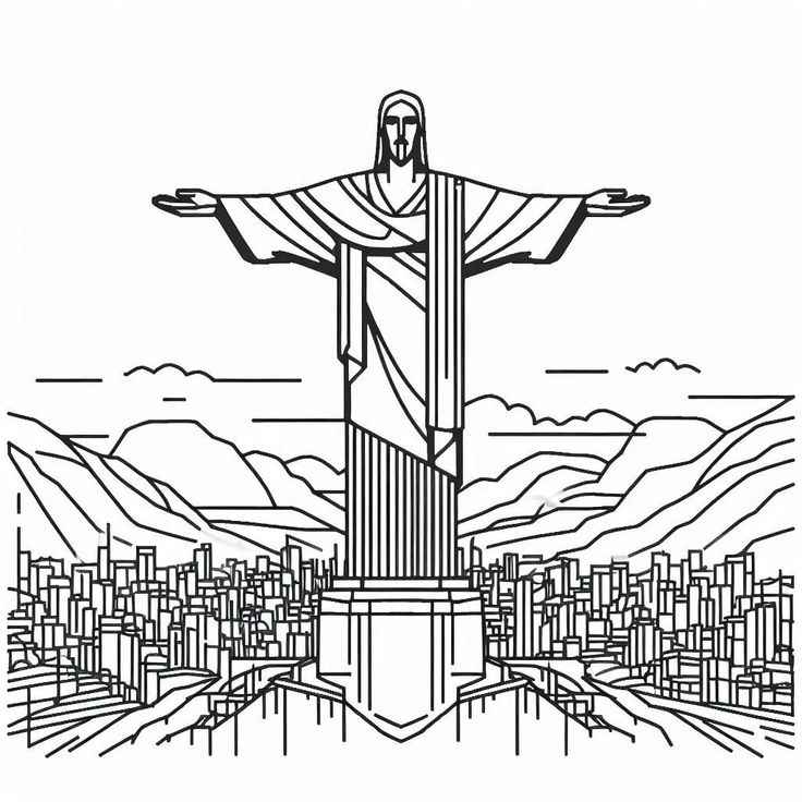 Desenho de Cristo Redentor Desenho Colorir Imprimir 08