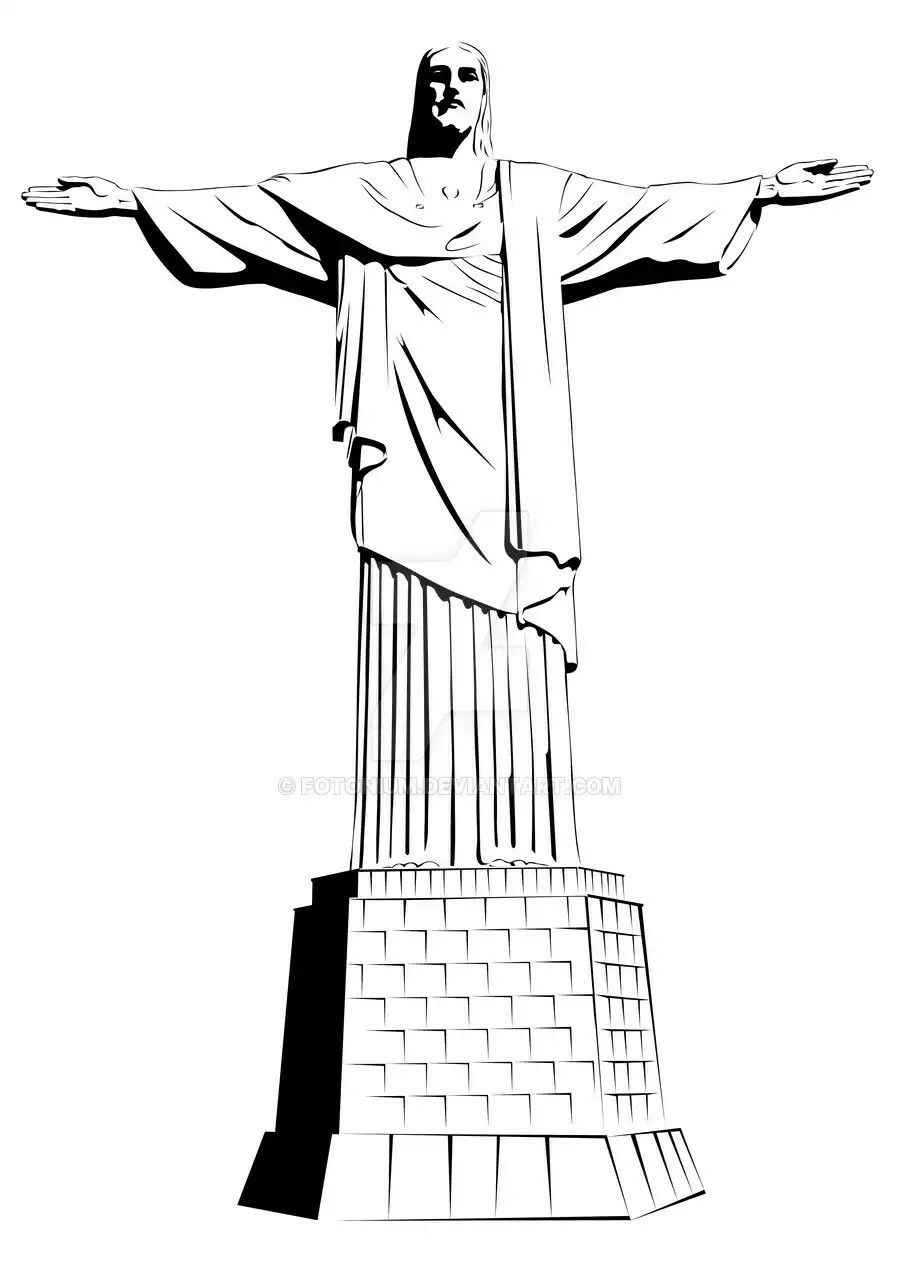 Desenho de Cristo Redentor Desenho Colorir Imprimir 09