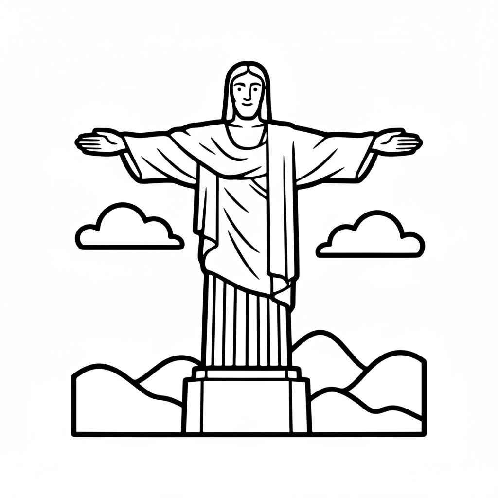 Desenho de Cristo Redentor Desenho Colorir Imprimir 10