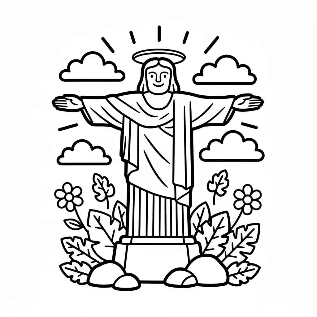 Desenho de Cristo Redentor Desenho Colorir Imprimir 12