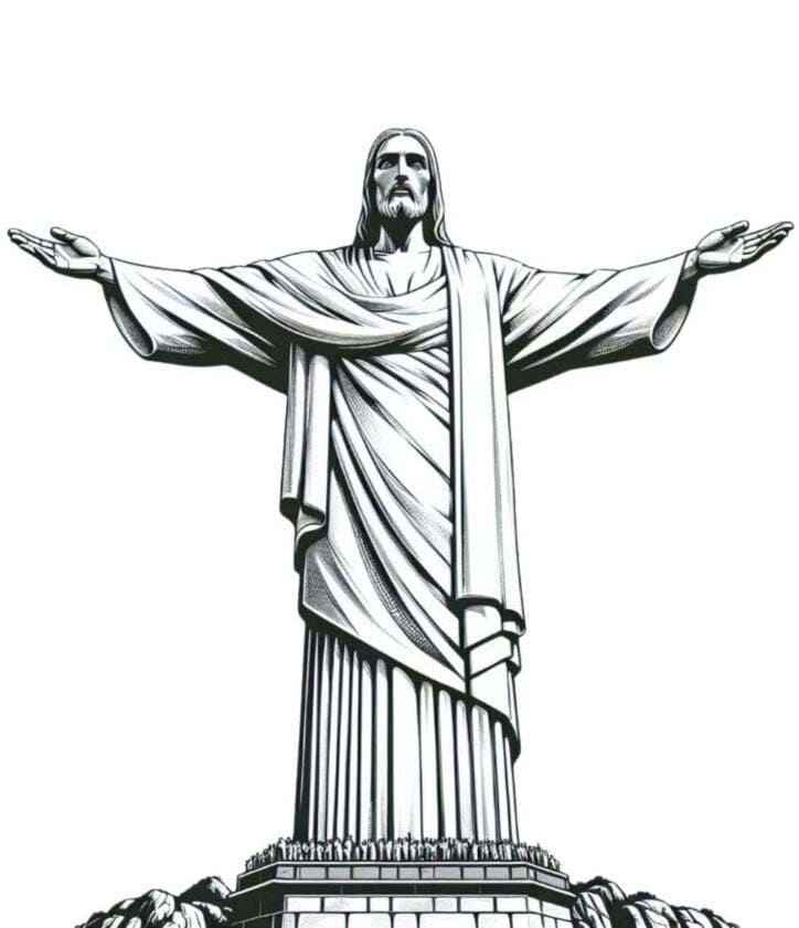 Desenho de Cristo Redentor Desenho Colorir Imprimir 13