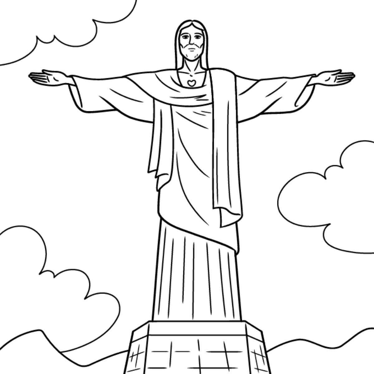 Desenho de Cristo Redentor Desenho Colorir Imprimir 14