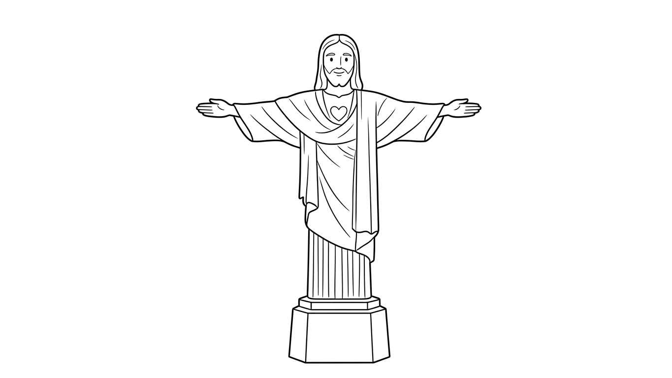 Desenho de Cristo Redentor Desenho Colorir Imprimir 17