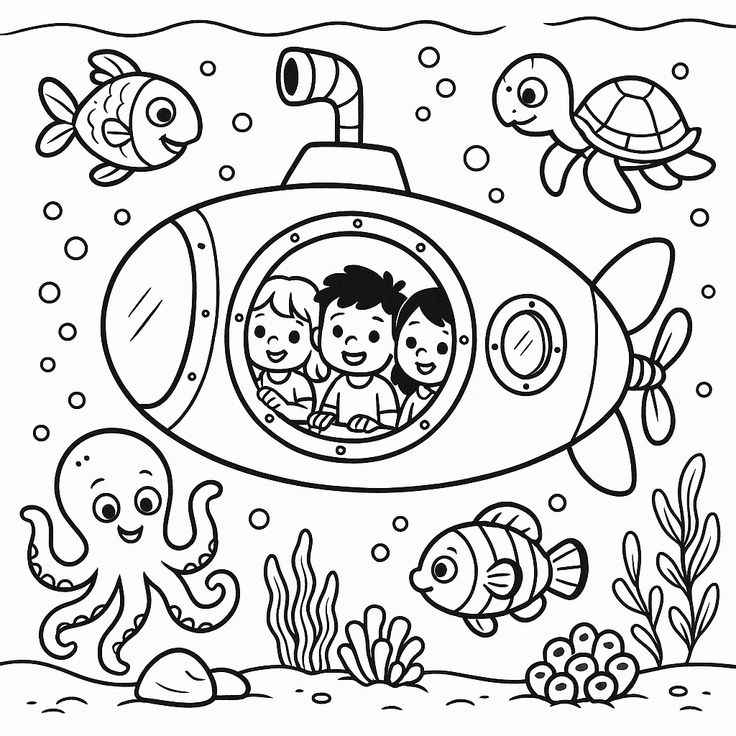 Desenho de Fundo Do Mar Desenho Colorir Imprimir 02