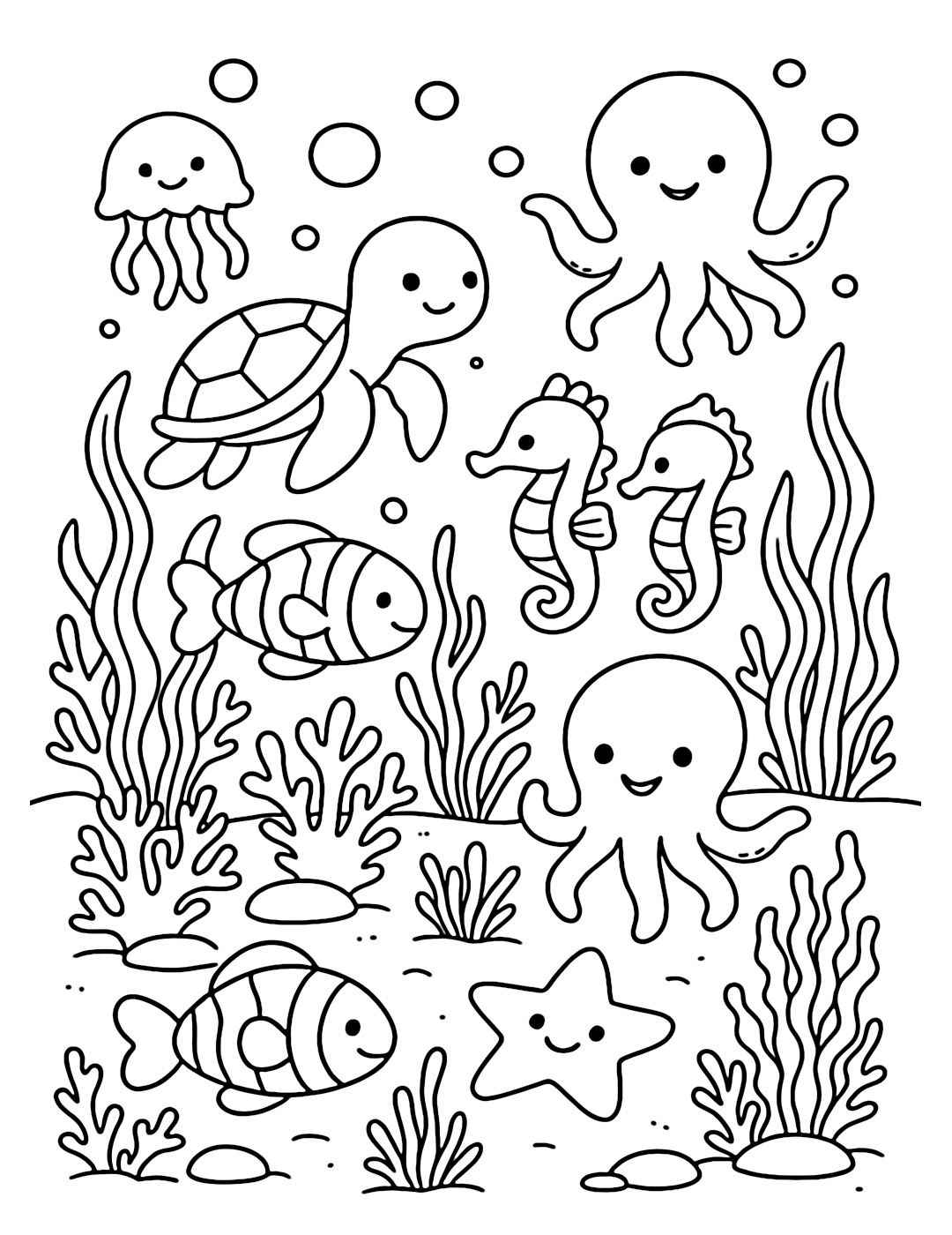 Desenho de Fundo Do Mar Desenho Colorir Imprimir 03
