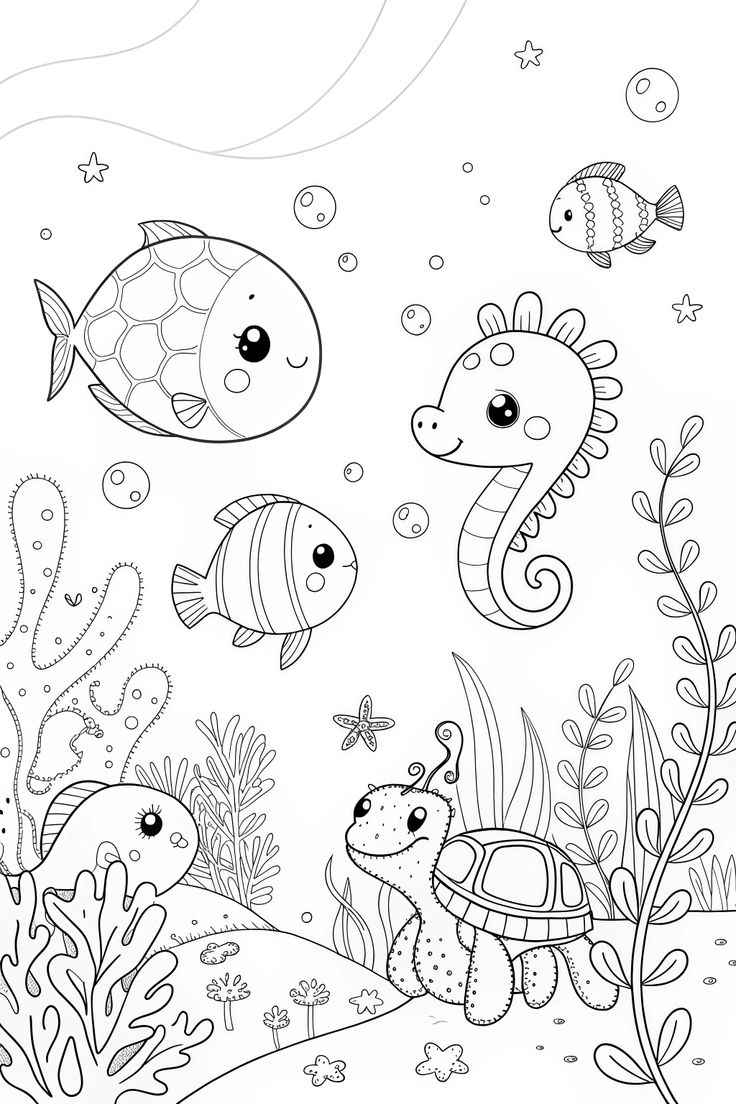 Desenho de Fundo Do Mar Desenho Colorir Imprimir 06
