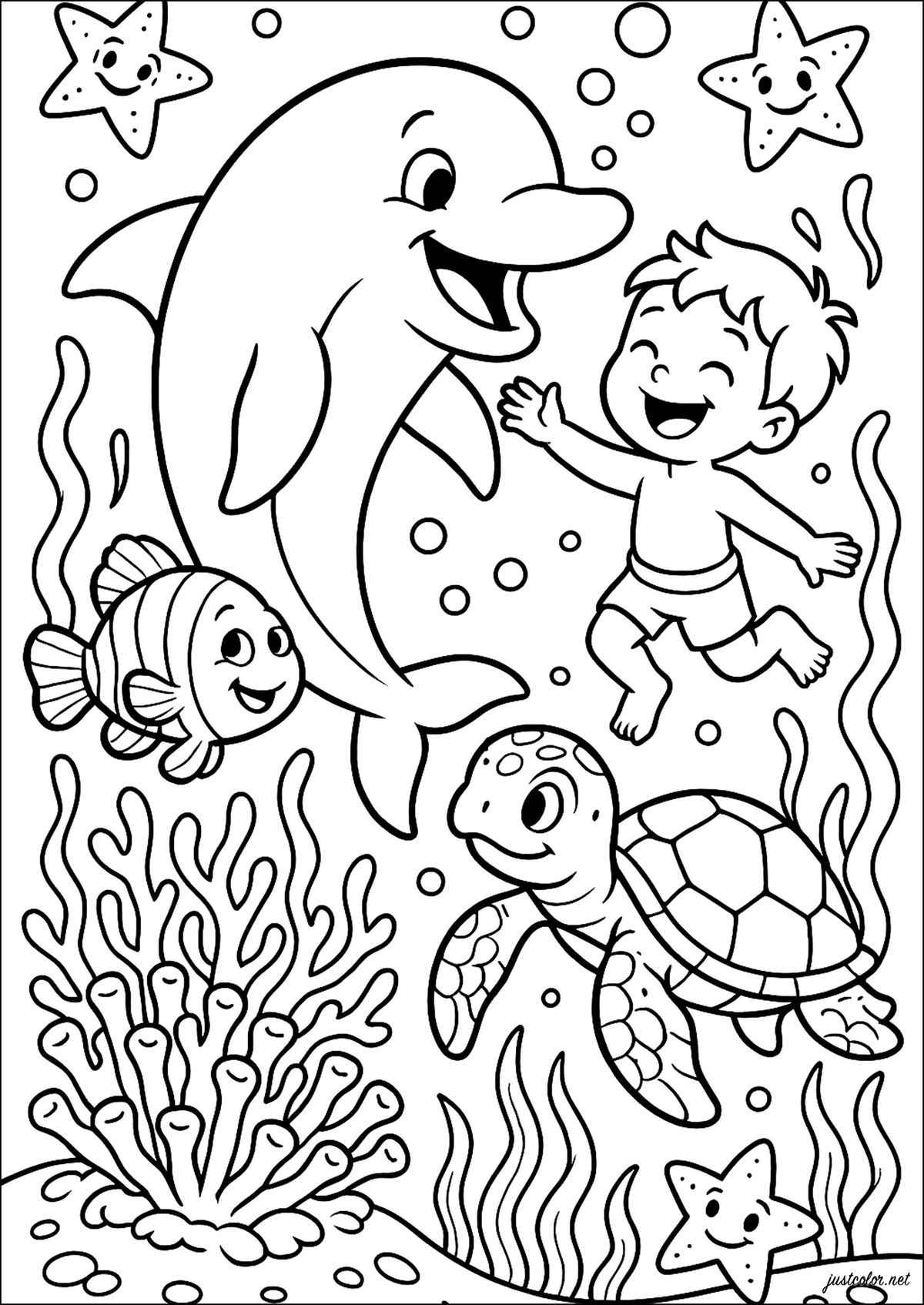 Desenho de Fundo Do Mar Desenho Colorir Imprimir 09