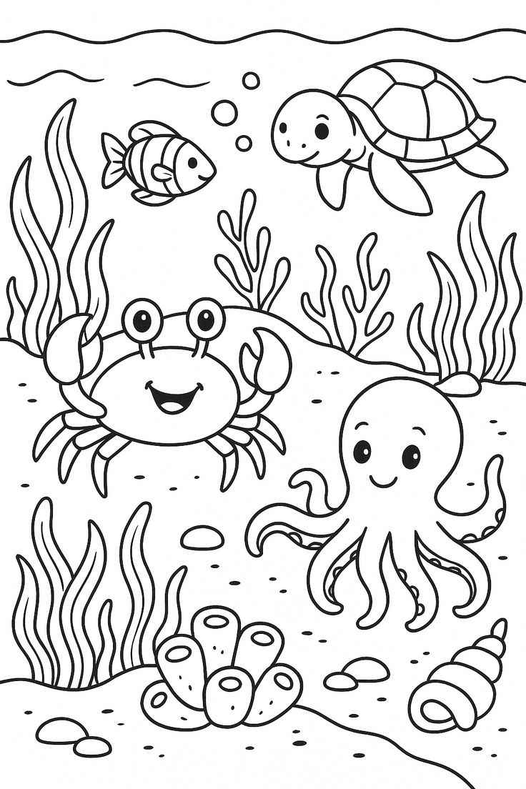 Desenho de Fundo Do Mar Desenho Colorir Imprimir 10