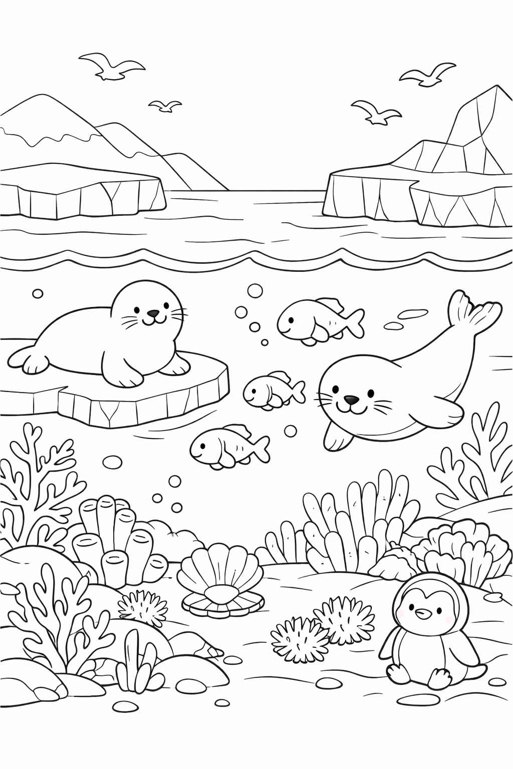 Desenho de Fundo Do Mar Desenho Colorir Imprimir 16
