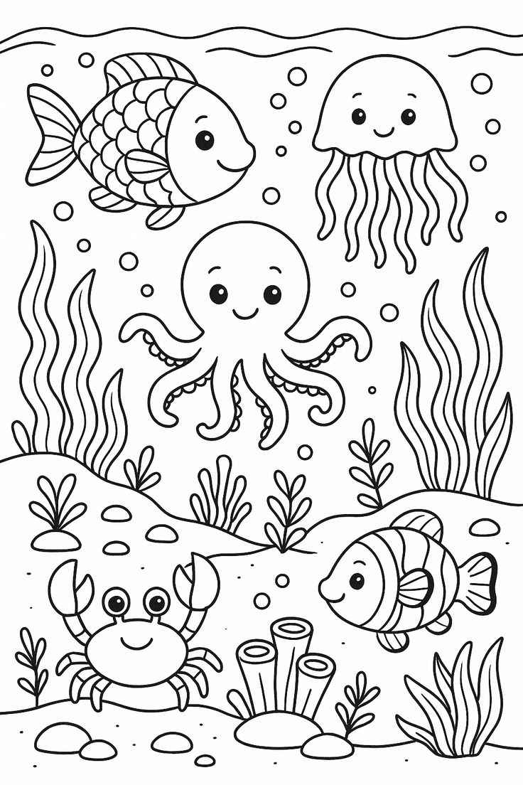 Desenho de Fundo Do Mar Desenho Colorir Imprimir 19