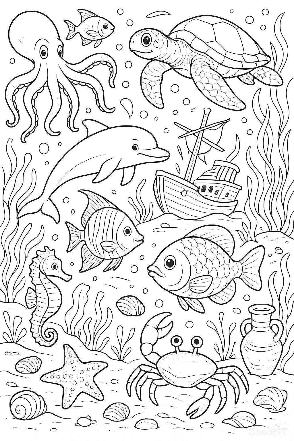 Desenho de Fundo Do Mar Desenho Colorir Imprimir 55