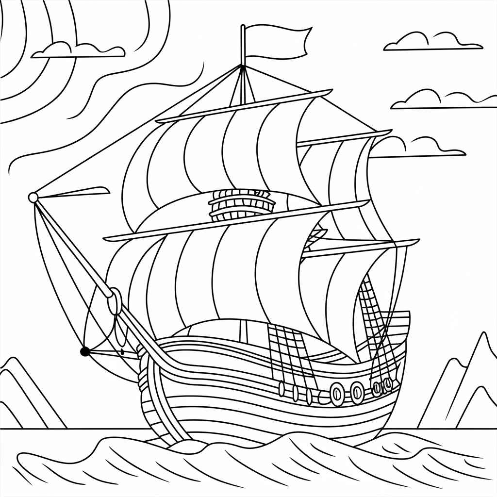 Desenho de Navio Desenho Colorir Imprimir 33