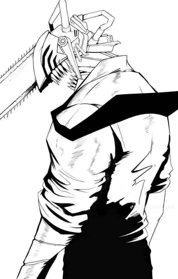 Desenho de Chainsaw Man Desenho Colorir Imprimir 09