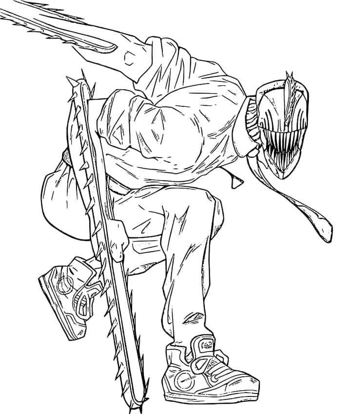 Desenho de Chainsaw Man Desenho Colorir Imprimir 20