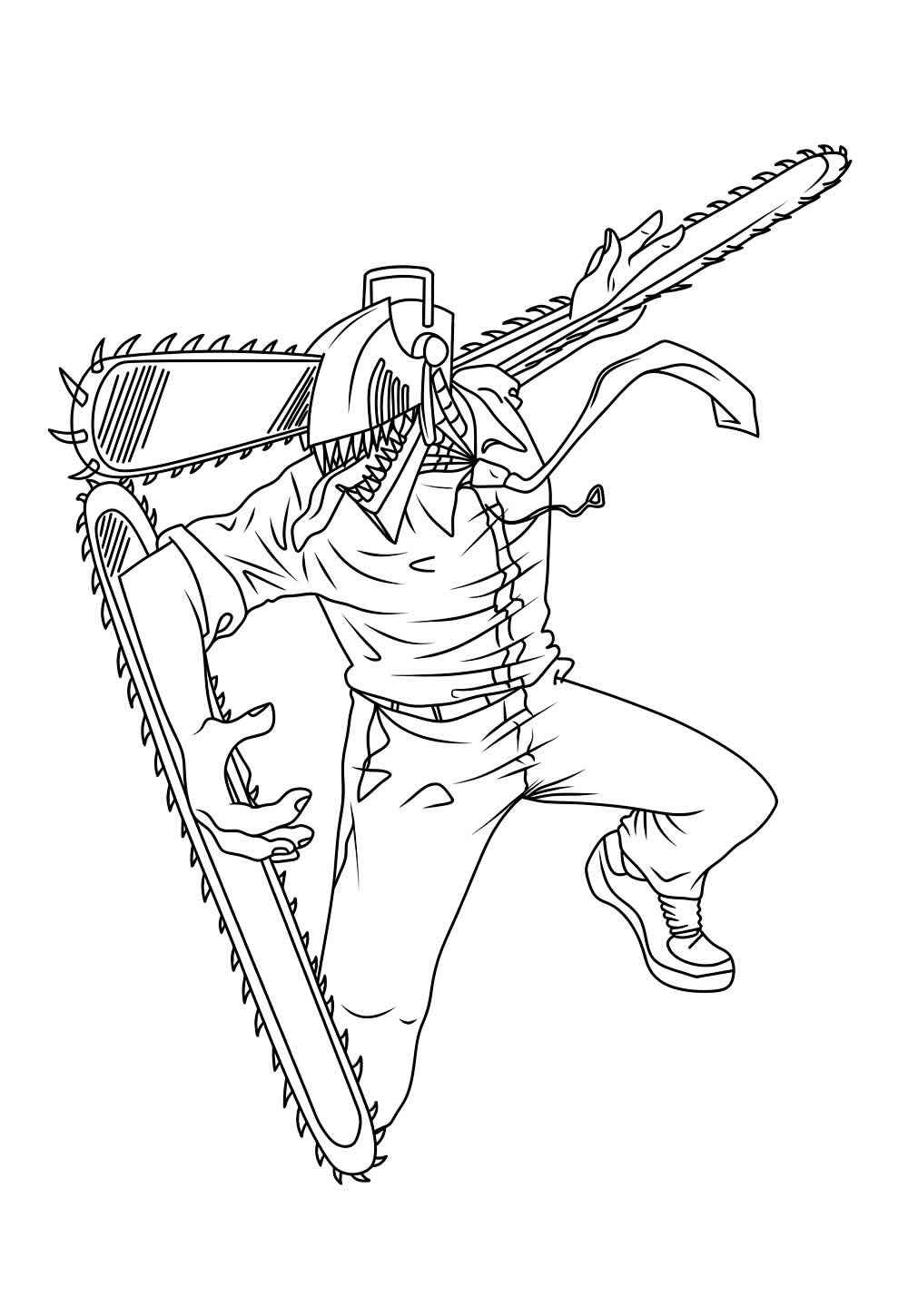 Desenho de Chainsaw Man Desenho Colorir Imprimir 24